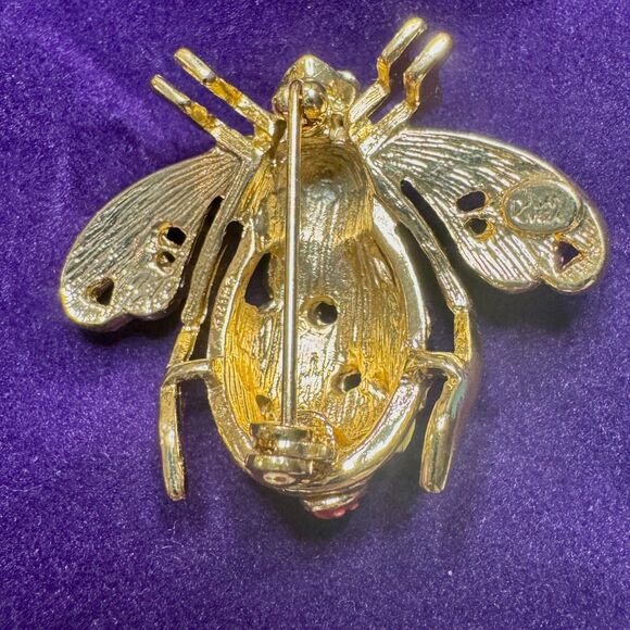 *New* Joan Rivers Classics Collection Pink Orchid Bee Brooch w/ Lady Bug - Picture 7 of 10